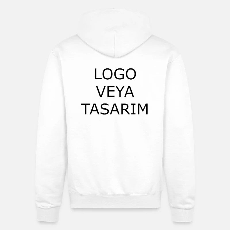 Beyaz Kapüşonlu Sweatshirt Şardonsuz Baskılı - Baskısız