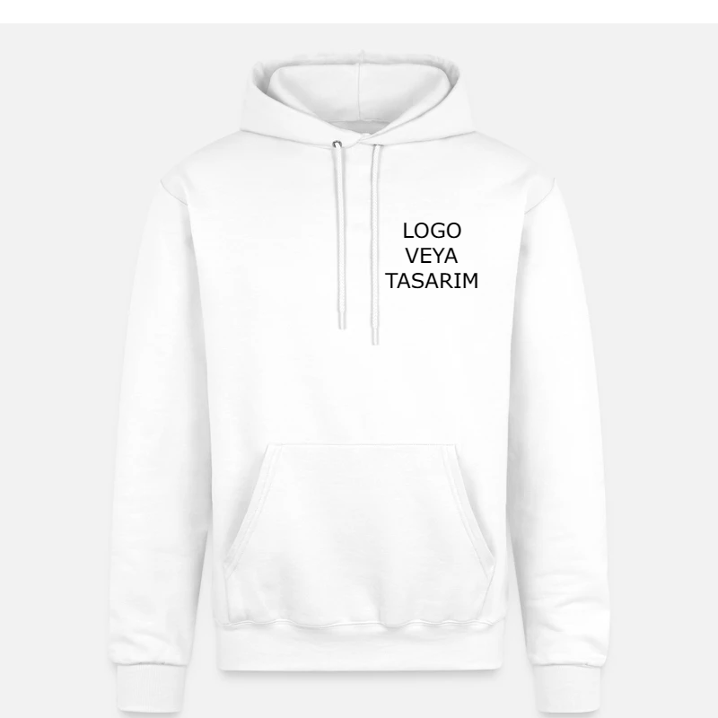Beyaz Kapüşonlu Sweatshirt Şardonsuz Baskılı - Baskısız