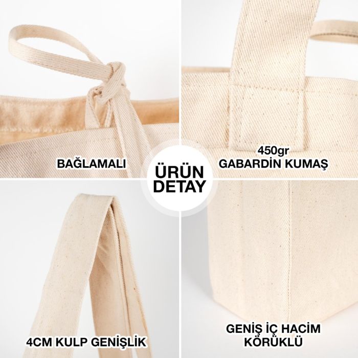 Ham Gabardin Omuz Çantası 45x30x10