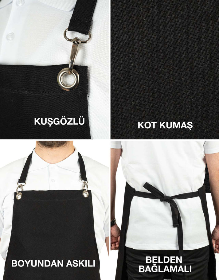 MasterChef Siyah Kot Kumaş Önlük
