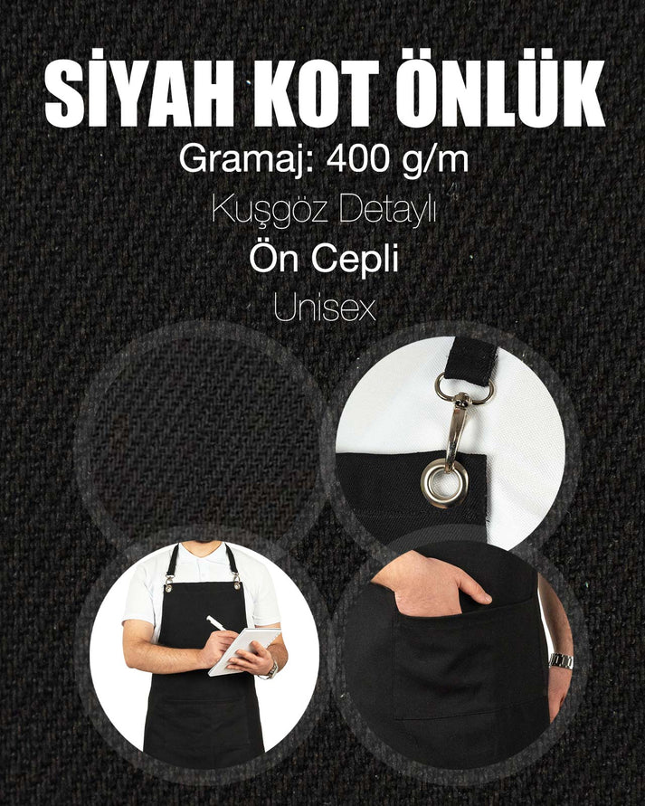 MasterChef Siyah Kot Kumaş Önlük