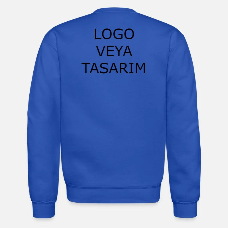 Mavi Uzun Kollu Sweat - Şardonsuz - Baskılı - Baskısız