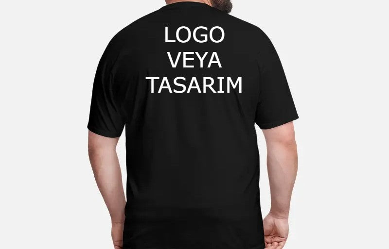 Siyah Yuvarlak Yaka Tişört Nakış - Baskılı - Baskısız Toptan Veya Perakende