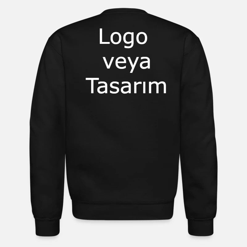 Siyah Uzun Kollu Sweat - Şardonsuz - Baskılı - Baskısız