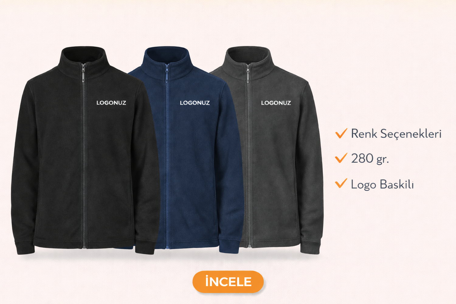 Nakış Baskılı Fermuarlı Polar Yelek Modelleri